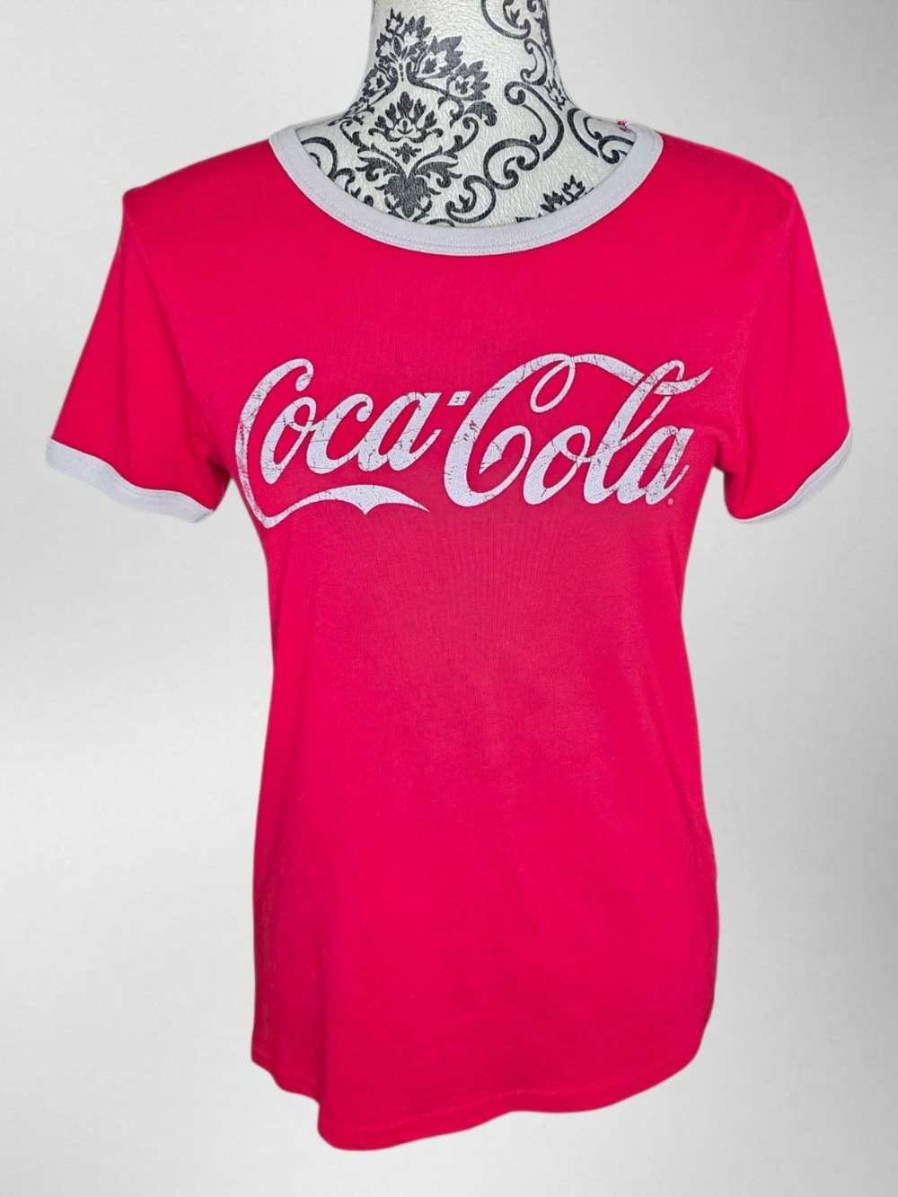 STREETWEAR SOCIETY Coca-Cola Logo Ringer Tee with White Trim - Medium
